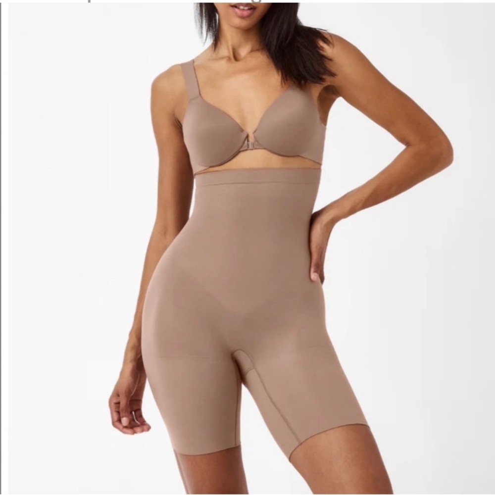 NWT SPANX Higher Power High-Waisted Shaper Short Cafe Au Lait Size 2X
